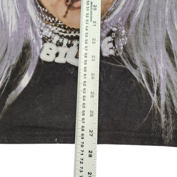 Billie Eilish Graphic Women's T-Shirt 2019 Lash Music Black Purple Spider Medium - Picture 8 of 9